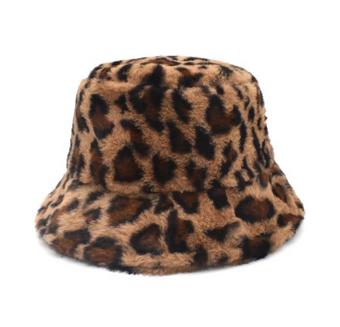 Autumn Leopard Print bucket hat